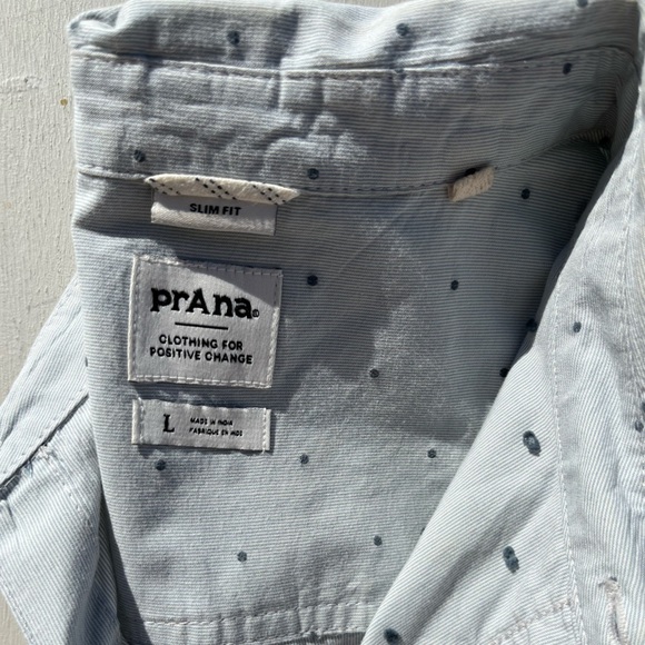 Men's PrAna Button-Down Shirt Multicolor Geometric L Cotton Hippy BOHO City Open - Picture 13 of 13